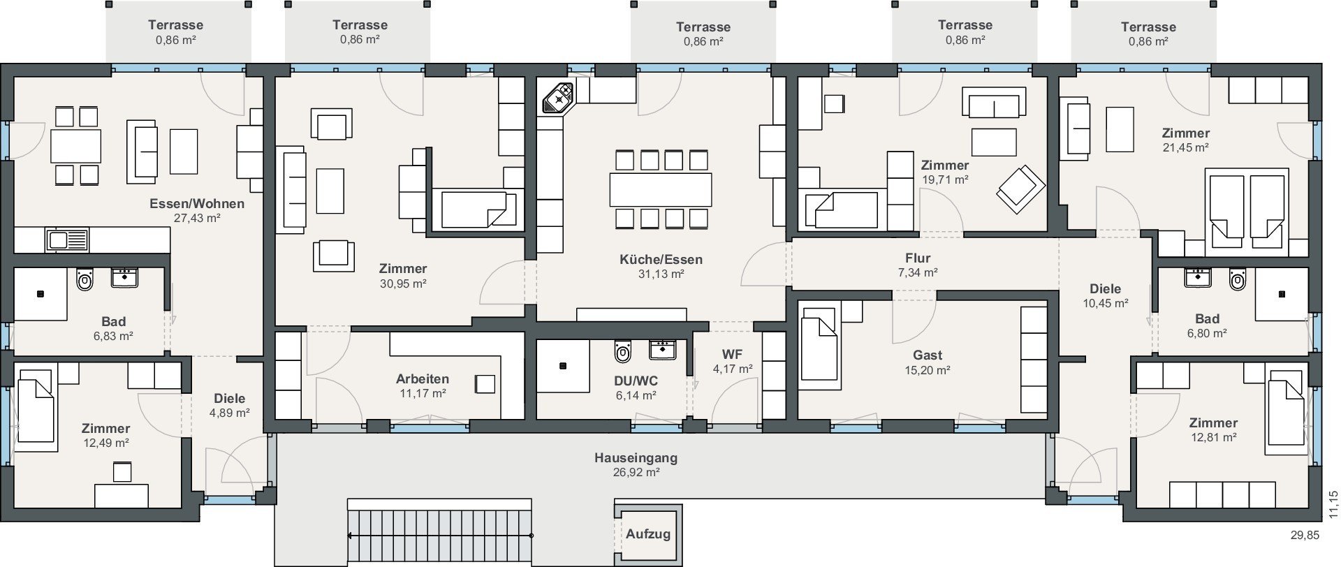 Grundriss Mehrfamilienhaus 4 Wohnungen - Test